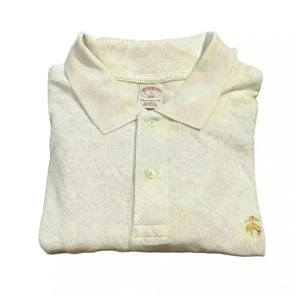 Brooks Brothers Performance Polo Size XL White Cotton Knit Casual Classic